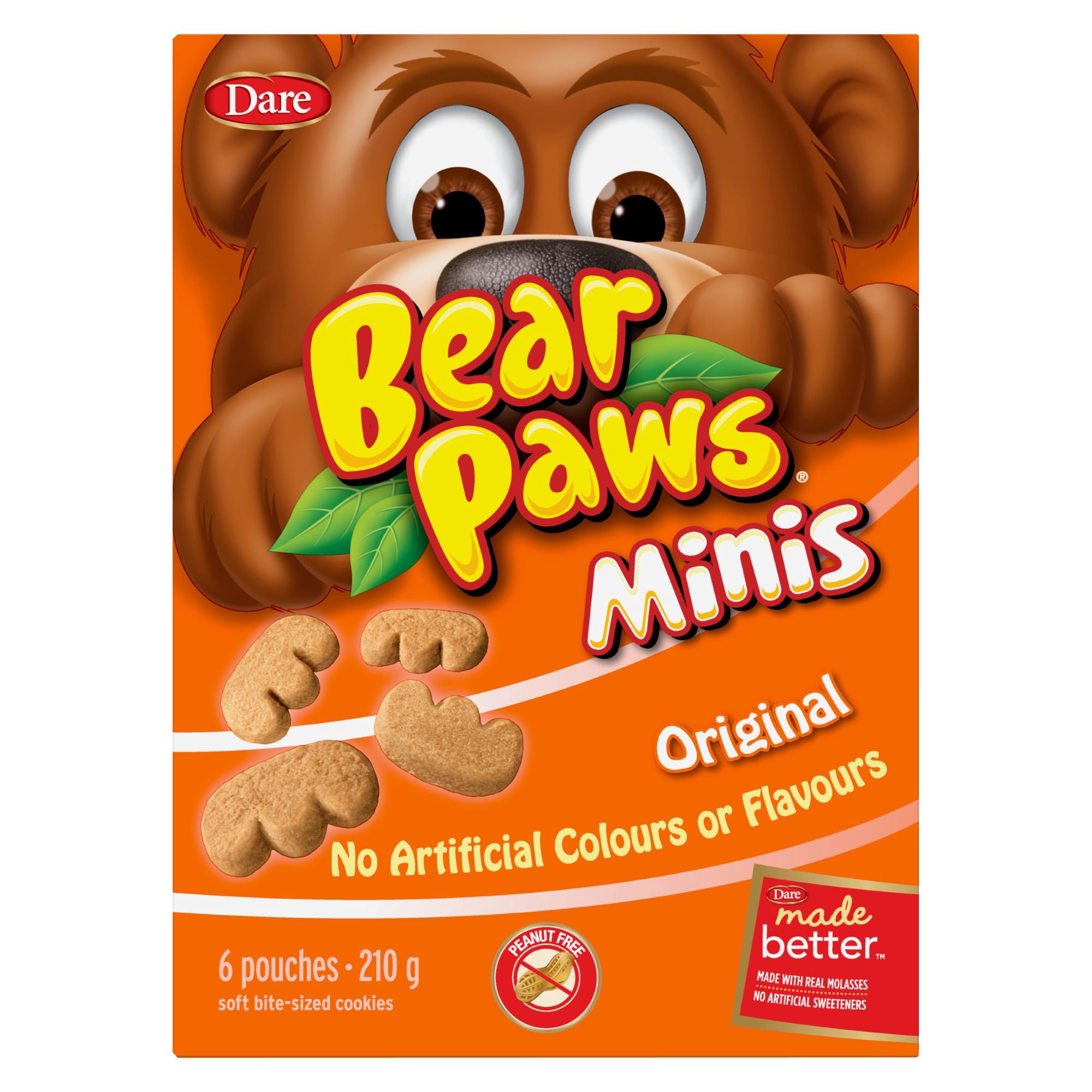 Dare Bear Paws Minis Original Soft Cookies, 210g (6 pack)