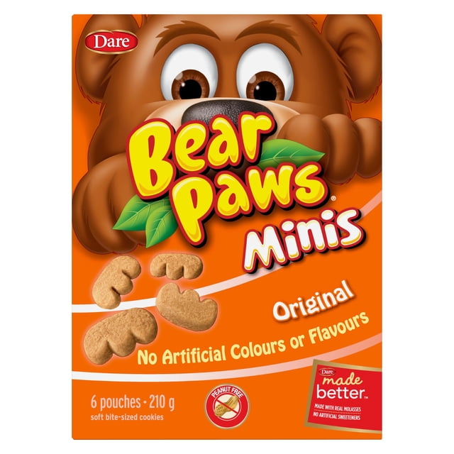 Dare Bear Paws Minis Original Soft Cookies, 210g (6 pack)