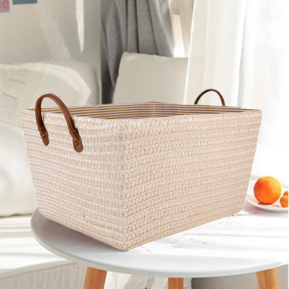 EGNMCR Rangement de Vêtements et de Garde-Robe Panier à Vêtements pour la Maison Jouets Collations Articles Divers Boîte de Rangement Panier Japonais pour Vêtements Sales Panier de Rangement en Rotin Panier Tressé pour Vêtements Sales