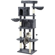 PawHut 69" Cat Tree, Cat Tower with 2 Condos, Dark Grey