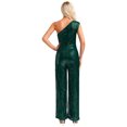 thumbnail image 2 of Xnihocha Combinaison une Pièce Sans Manches pour Femme, Robe de Soirée à une Épaule, Justaucorps à Paillettes, Robe de Soirée Vert Foncé 3TG, 2 of 7