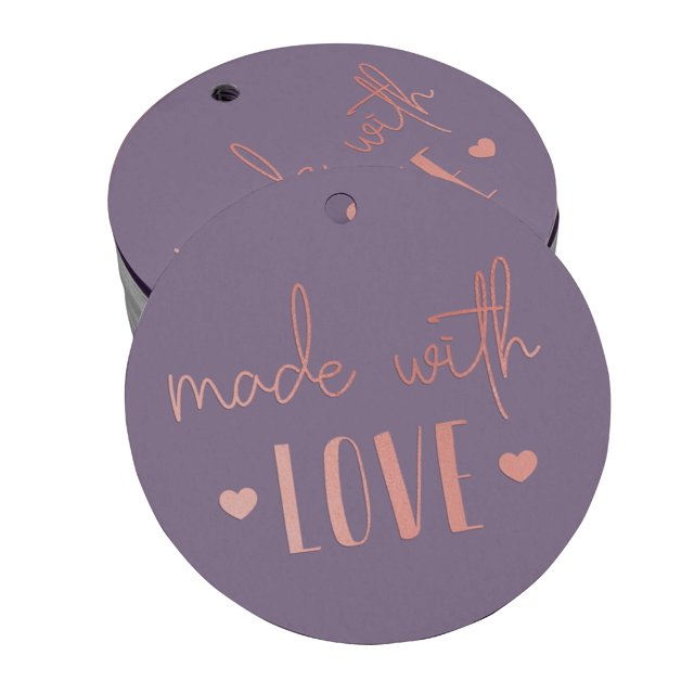 Inkdotpot Real Rose Gold Foil Made With Love Text Tag Favor Hang Paper Tag 100 Piece
