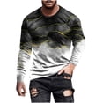 thumbnail image 2 of TIMIFIS T-Shirt Optique Graphique à Imprimé Noir pour Homme, Manches Longues, Hauts Quotidiens, Basique, Élégant, Col Rond - Blackfall, 2 of 5