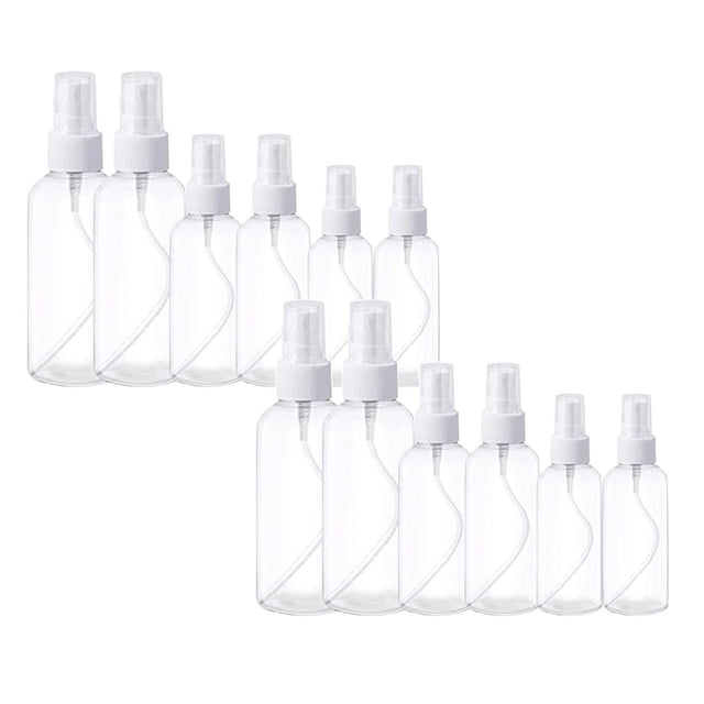 Oleegame 2PC Bottle Spray Transparent Small Bottle 30/50/100ML Empty Spray Plastic 6PCS Kitchen,Dining Bar Clear