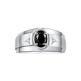 thumbnail image 1 of RYLOS Men's Rings 14K White Gold Classic 7X5MM Oval Gemstone & Diamond Designer Ring Onyx October Birthstone Rings For Men, Gold Rings Size 12, 1 of 7