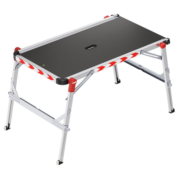 Hailo Plateforme de Travail en Aluminium Ajustable TP2 Plus pour Échelles et Escaliers, Pliable