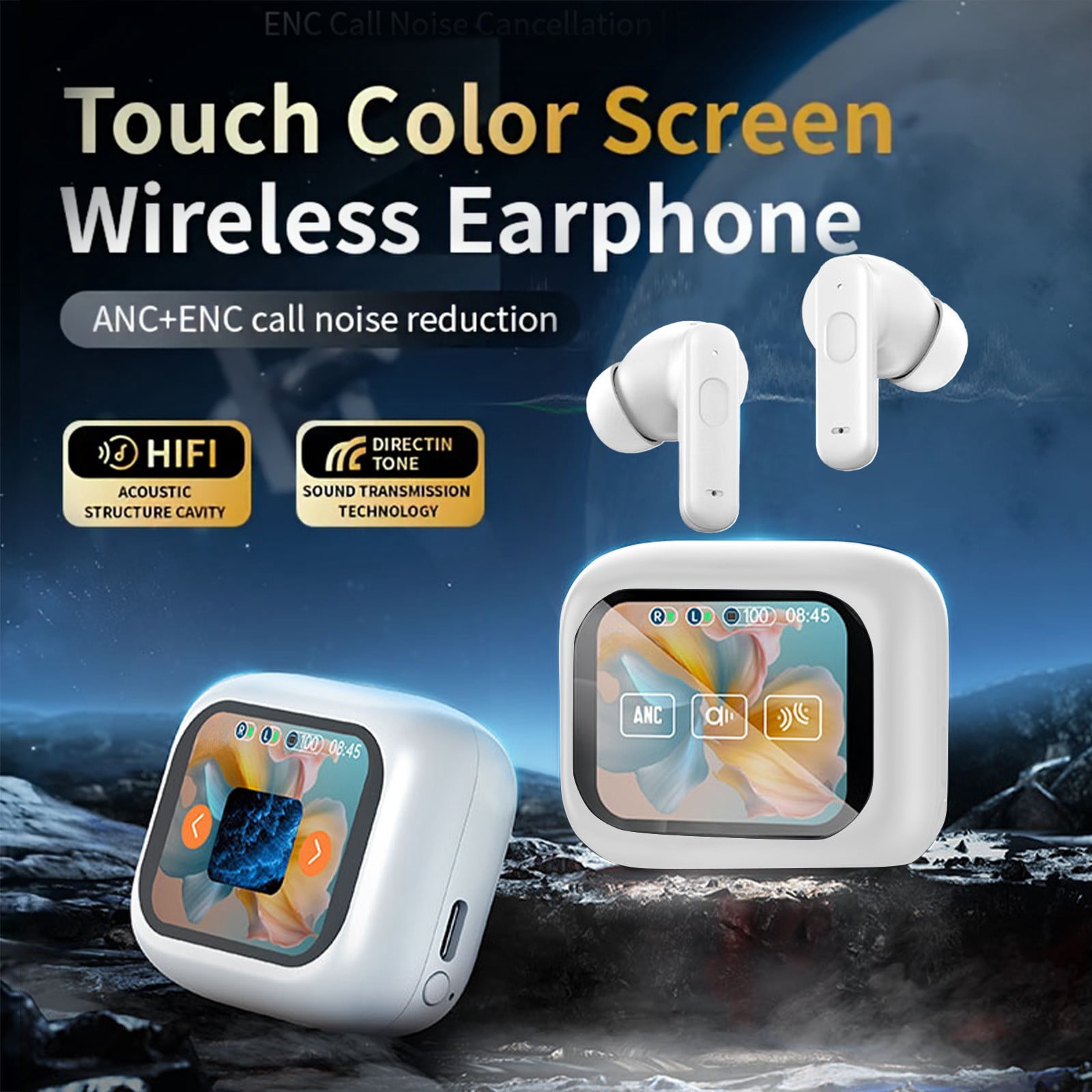 SPOORYYO Wireless Bluetooth 5.4 Earbuds with Smart Touch Control Case, ANC, Long Battery Life, for Sports, Workouts, and Daily Use