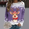 thumbnail image 2 of Chandails pour Femmes Veste de Noël pour Femmes Adolescentes Filles Manches Longues Chandails Amples Femmes Chandail à Col Rond Mignon Renne Ensemble de Tenue Confortable Femmes Chandails Graphiques de Noël, 2 of 4