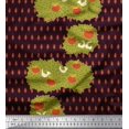 thumbnail image 1 of Soimoi Silk Fabric Leaves,Bird & Fresh Fruits Print Sewing Fabric Yard 42 Inch Wide, 1 of 1