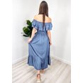 thumbnail image 4 of Women's Boho Peasant Dress Off Shoulder Short Sleeve Ruffle Maxi Dresses, 4 of 5