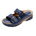 thumbnail image 1 of Womens Leisure Vacation Comfortable Belt Buckle Wedge Beach Sandals, 1 of 9