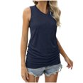 thumbnail image 1 of Timegard Summer Tank Tops for Women V-Neck Sleeveless Side Ruched Comfy Casual Tunic Tops Basic Tee Shirts, 1 of 7