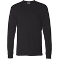 thumbnail image 1 of Hanes Mens Essentials Long Sleeve T-Shirt 2-Pack, L, Black, 1 of 3
