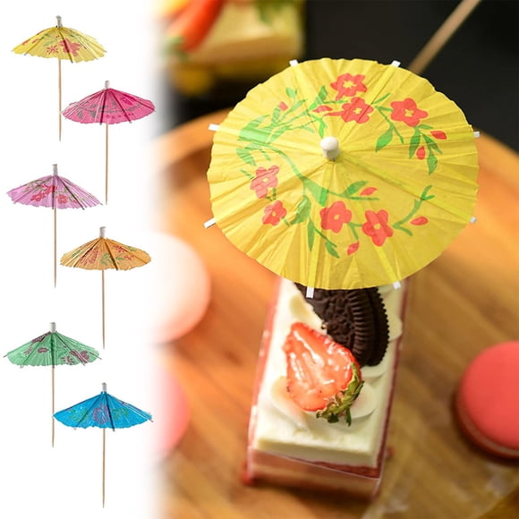 144 Pcs Parapluies pour Boissons Pics à Cocktail pour Boissons Mini Cure-Dents en Papier pour Bar Tropical Plage Hawaïenne Piscine Décorations de Fête Luau