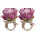 thumbnail image 1 of Wedding Decor,2Pcs Novelty Wooden Napkin Napkin Ring Napkin Holder High-End Performance, 1 of 14