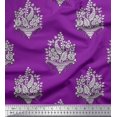 thumbnail image 1 of Soimoi Satin Silk Fabric Leaves,Floral & Paisley Block Print Sewing Fabric Yard 42 Inch Wide, 1 of 3