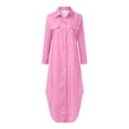 thumbnail image 4 of Ketyyh-chn99 Blouses pour Femmes Mode Chic Robe Évasée à Fleurs Robe Droite Unie pour Vacances Robe de Plage à Enfiler Rose,5TG, 4 of 5