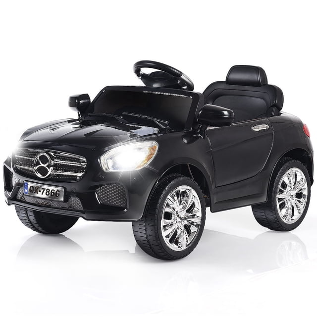 Costway 6V Kids Ride On Car RC Remote Control Battery Powered w/ LED Lights MP3 Black