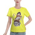 thumbnail image 1 of Women's Basic Short Sleeve T-Shirt Attacking Giant Mikasa Ackerman, 1 of 6