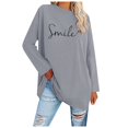 thumbnail image 1 of WEAIXIMIUNG T-Shirts Blancs pour Femmes à Col en V, Paquet, Haut Décontracté à Manches Longues à Col Rond Uni pour Femmes, 1 of 4