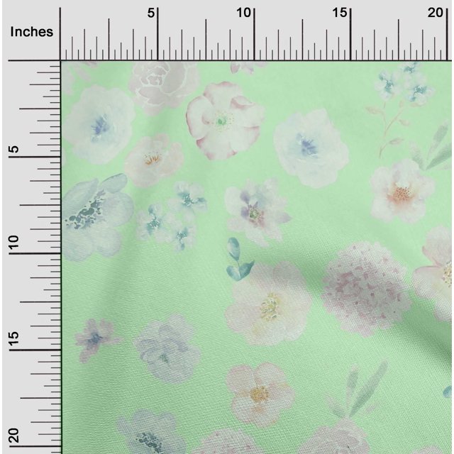 oneOone Polyester Lycra Fabric Flower Watercolor Decor Fabric Printed BTY 56 Inch Wide
