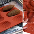 thumbnail image 3 of 9 Cavity Madeleine Pan, 2Pcs Nonstick Silicone Madeleine Molds, Shell Shape Baking Cake Mold Pan (Brick red), 3 of 4