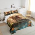 thumbnail image 3 of YST Ensemble Douillette Simple pour Enfants Chien Mignon Carlin Animal de Compagnie Ensembles de Literie, Couette en Duvet Florale pour Filles Chic Rose Rouge Ensemble de Housse de Couette Feuilles Vertes Couette Matelassée, Douillet 2 Pcs avec 1 Taie d'Oreiller, 3 of 5