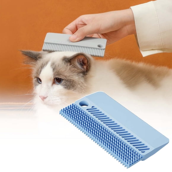Bathing Brush for Gentle Rubber Hair Remover Comb Washable Pet Hair Cleaning Tool for Indoor Cats Dogs Couch Carpet & Furniture Ideal Bathing Aid, 11.2x5.9x0.9 cm, Sky Blue
