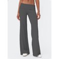 thumbnail image 2 of SUNSIOM Women's Spring Summer Baggy Pants Foldover Waist Solid Color Loose Wide Leg Pants, 2 of 4
