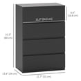 thumbnail image 3 of HOMCOM Commode de Chambre, Commode à 4 Tiroirs pour Chambre, Noir, 3 of 10