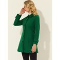 thumbnail image 3 of INSPIRE CHIC Manteau Long d'Hiver pour Femme à Col Peter Pan, à Simple Boutonnage, Vert Uni, TP, 3 of 5