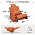 thumbnail image 2 of AECOJOY Rocking Recliner Chair with Retractable Footrest and Adjustable Backrest, Modern Fabric Glider Rocking Chair for Living Room or Bedroom, Orange, 2 of 8