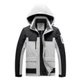 thumbnail image 1 of Windproof Jacket men Casual Patchwork Thicken Multi Pocket Hooded Zipper Windproof Waterproof Breathable Jacket Coats, 1 of 8