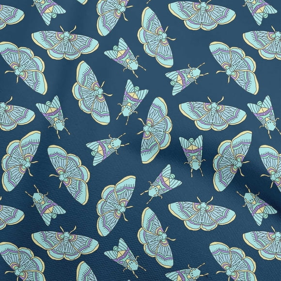 oneOone Popeline de Coton Bleu Marine Tissu Matière de Robe Tissu Imprimé Tissu au Mètre 42 Pouces Wide-Z3