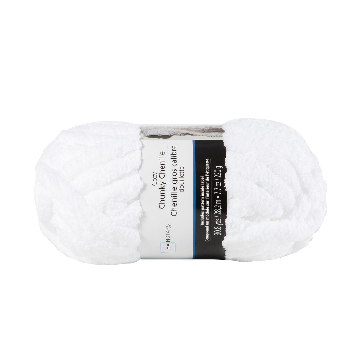 MAINSTAYS White Chunky Chenille Yarn