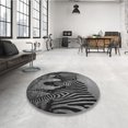thumbnail image 4 of Ahgly Company Tapis d'Intérieur Lavable à la Machine, Carré, Transitionnel, Charbon Noir, Tapis de Zone, 6 Pieds Carré, 4 of 7