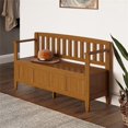 thumbnail image 2 of Simpli Home Brooklyn Solid Wood Entryway Storage Bench in Light Golden Brown, 2 of 8