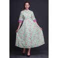 thumbnail image 2 of Bimba Robe à Manches Roulées pour Femmes à Imprimé Floral, Col Mandarin, Chemise Boutonnée - Xxx-Grand, 2 of 5