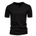 thumbnail image 1 of AherBiu Mens T Shirts Crewneck T-Shirts Button Casual Tee Shirts Summer Solid Basic Soft Tshirts Tops, 1 of 4
