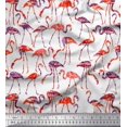 thumbnail image 1 of Soimoi Viscose Chiffon Fabric Flamingo Bird Printed Fabric 1 Yard 42 Inch Wide, 1 of 3
