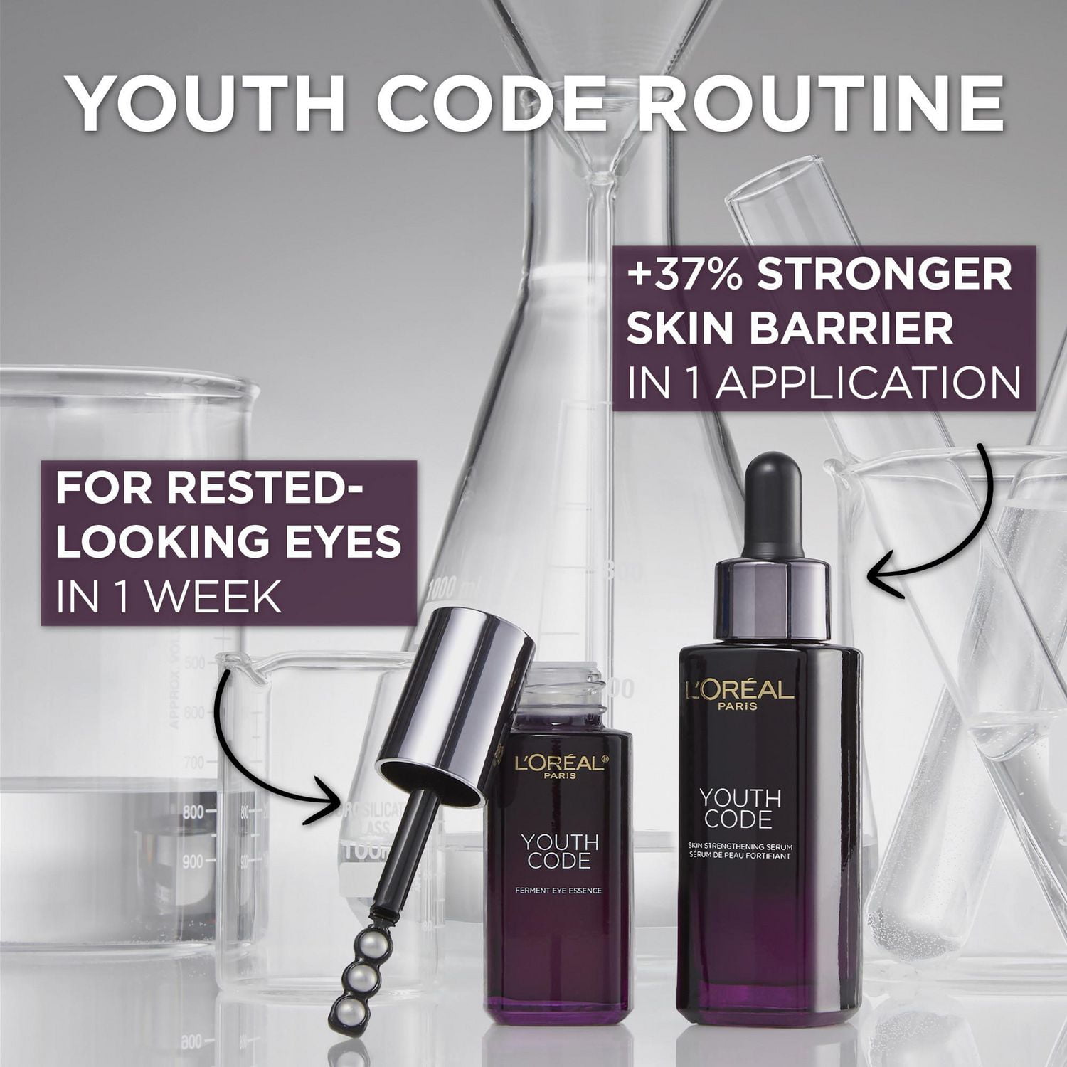 L'Oréal Paris Revitalift Youth Code Sérum Yeux, 10% Ferments Probiotiques + Caféine, 20 mL