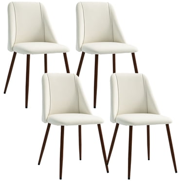 HOMCOM Dining Chairs Set of 4, Accent Chair with Velvet-touch Upholstery