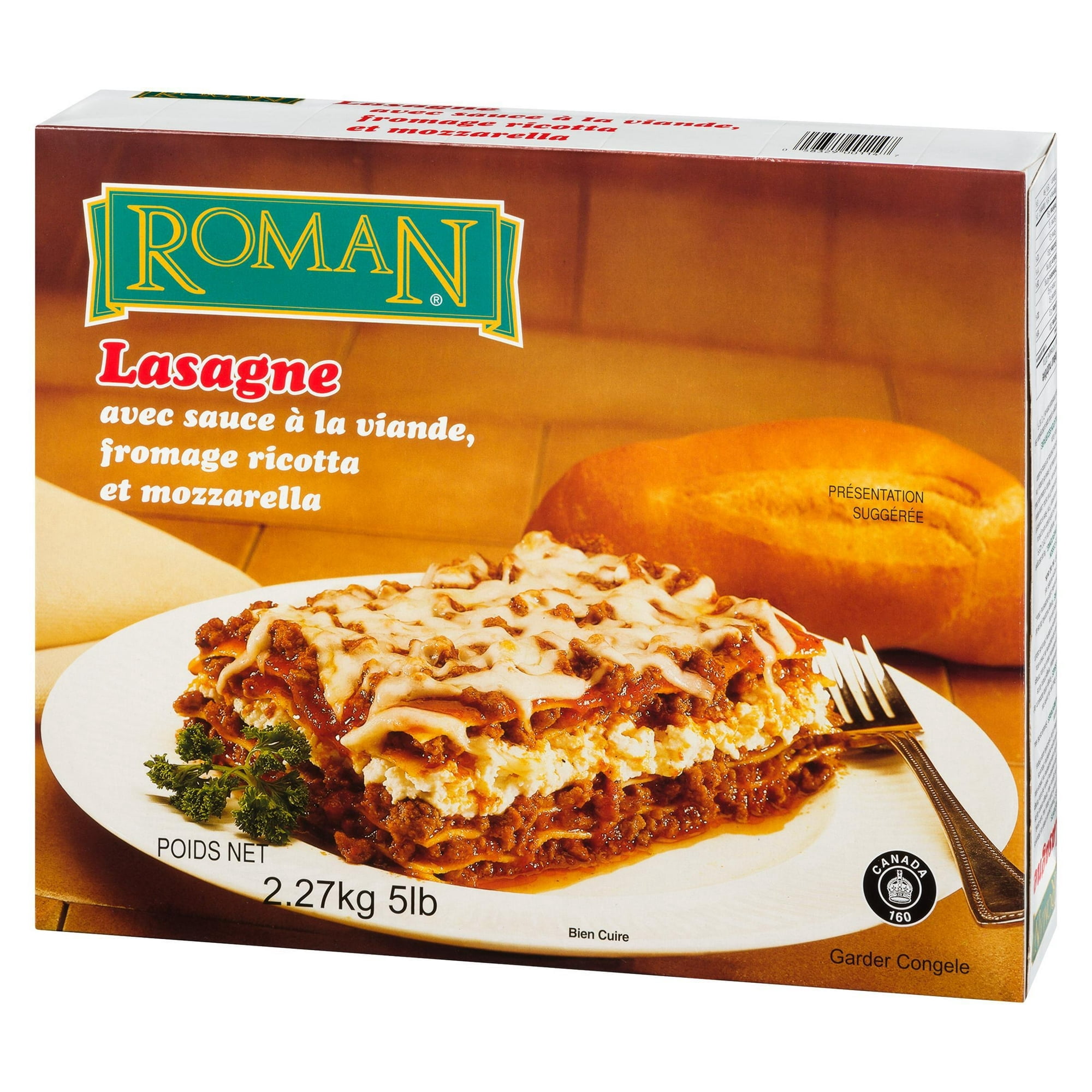 Roman Cheese Lasagne avec Ricotta et Sauce à la Viande 2.27 kg