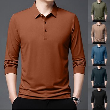 Gspmoly Mens Tshirts, Men'S Spring and Winter Fashion Casual Plaid Long-Sleeved Lapel Top/Shirt Men Top Clearance Items