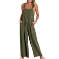 thumbnail image 2 of zanvin Pantalons pour Femmes, Liquidation Combinaison Sans Manches à Bretelles Décontractée Mode Été Unie, 2 of 5