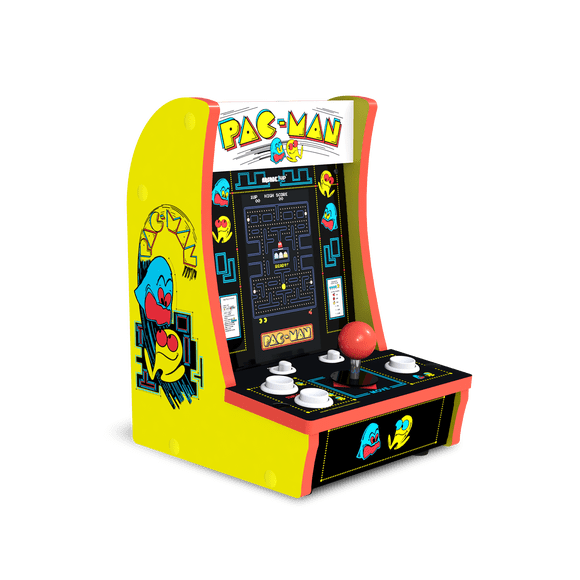 Arcade1Up PAC-MAN Countercade – 3 Classic Games, Retro Game Console for Home, Portable Console with 7-inch Screen, Table-top Video Game for Game Room