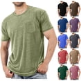 thumbnail image 1 of TIMIFIS Mens Short Sleeve Shirts Solid Color Workout Crew Neck T-Shirts Summer Casual Athletic Tee Shirts with Pocket, 1 of 6