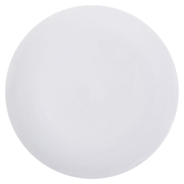 Safdie & Co. Gourmet Porcelain Dinner Plates 4PC Set Super White showing a single round dinner plate with a smooth, pristine super white porcelain finish and minimalist design, suitable for casual and formal dining and dishwasher safe for easy care.