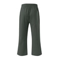 thumbnail image 5 of AherBiu Plus Size Capris pour Femmes Pantalon Capri Décontracté d'Été en Coton et Lin Taille Haute Droit Court, 5 of 5