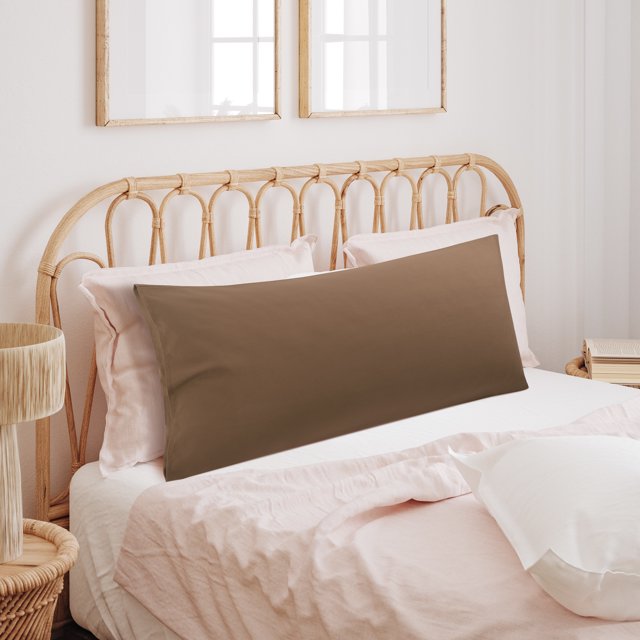 PiccoCasa Body Pillowcase Soft 1800 Series Microfiber Long Pillow Cover, Standard Brown